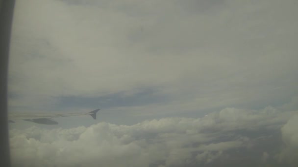 Nuvens Através Janela Avião Estático — Vídeo de Stock