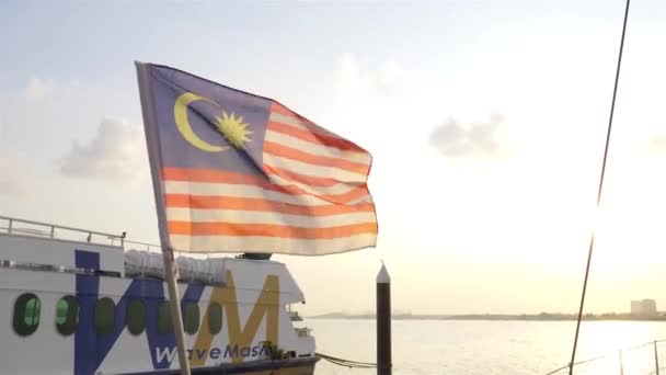 Flag Malaysia Flew Wind — Stock Video