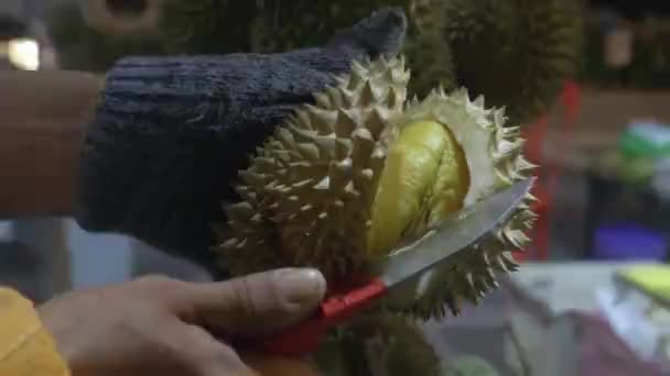 Fresh Delicious Durian Fruit — Stock Video
