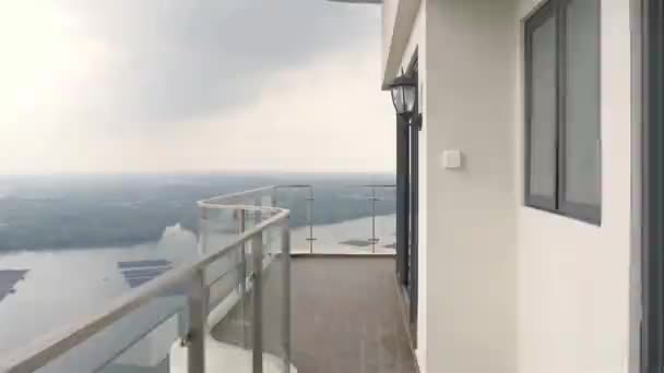 Piękny Widok Wyspę Balkonu Mieszkania — Wideo stockowe