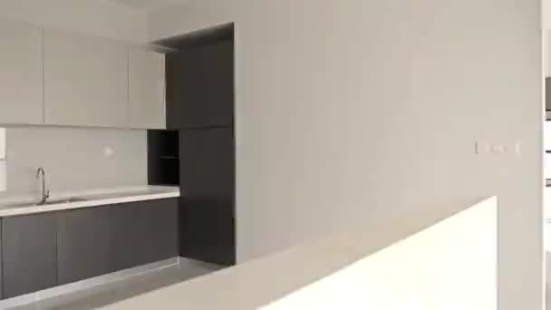 Minimalistyczny Stylowy Apartament Kuchnia Widok — Wideo stockowe
