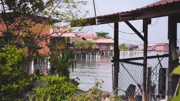 Casas Tradicionais Água Penang — Vídeo de Stock