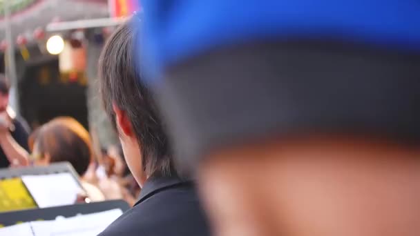 Asian Orchestra Performing Street Penang — Stock Video