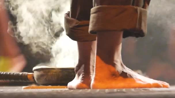Ноги Помічників Виконанні Лямпування Куда Пенанг — стокове відео