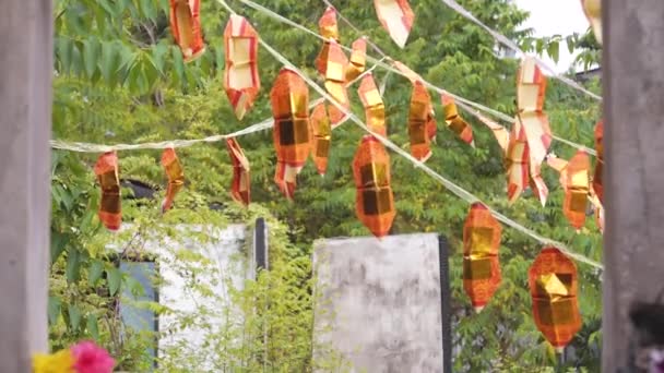 Chinese String Decorations Hanging Event Penang — Stock Video