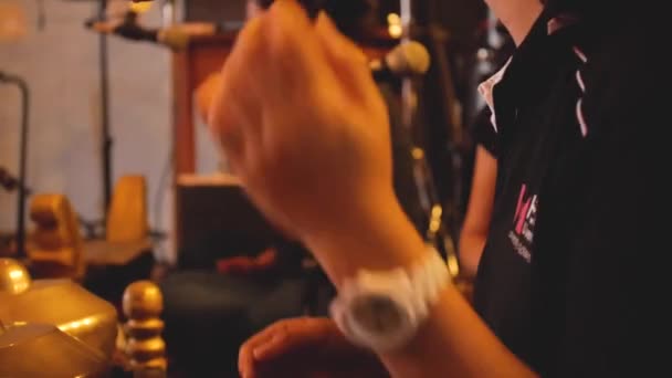 Mano Gestos Jóvenes Asiática Niñas Durante Musical Rendimiento — Vídeo de stock