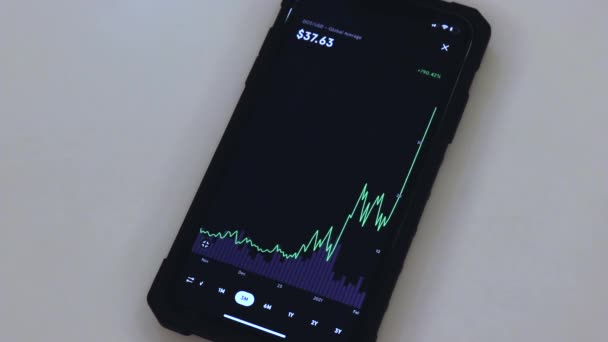 Dot Months Chart Black Phone Placed Table — Vídeo de Stock