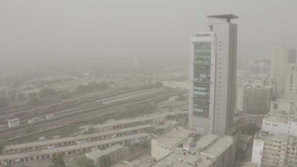 Aerial View Big Building Chunrigar Road Karachi Dolly Left Flat — Stock Video