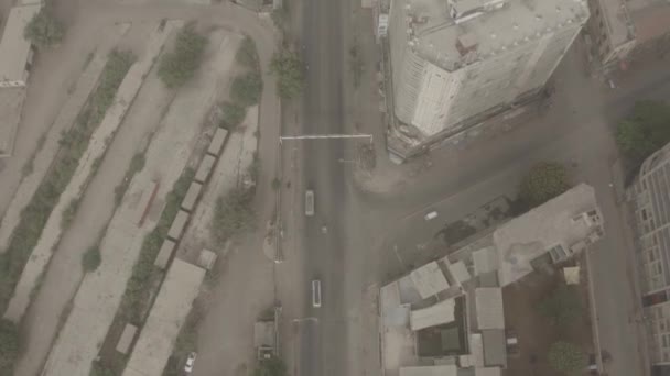 Top Aerial View Building Chunrigar Road Karachi Moving Front Flat — Stock Video