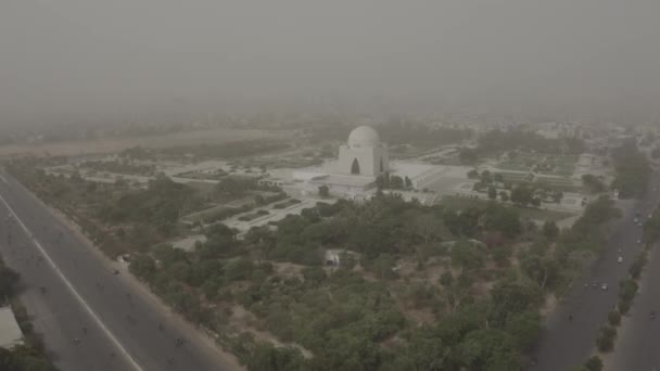 Vista Aérea Del Mausoleo Jinnah Karach — Vídeos de Stock