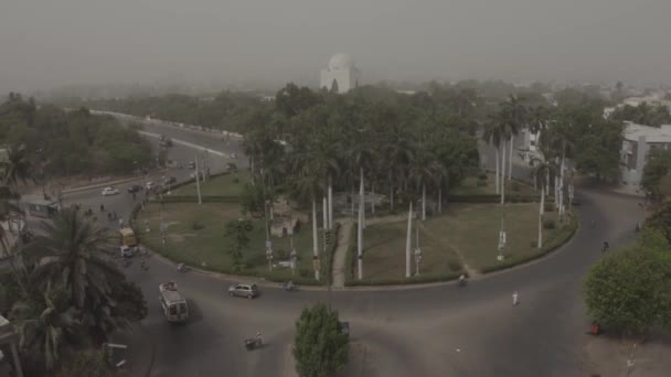 Aerial View Mazar Quaid Mausoleum Karachi — Stock Video