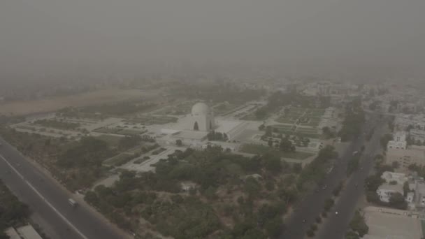 Luchtfoto Van Mazar Quaid Mausoleum Karachi — Stockvideo