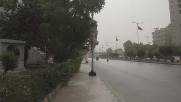 Aerial Karachi Shahrah Faisal Flat Slog — Stock Video