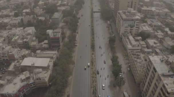 Widok Lotu Ptaka Shahrah Faisal Road Karachi Płaskie Przesuwanie Się — Wideo stockowe