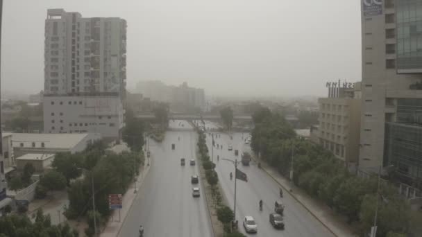 Aerial View Shahrah Faisal Road Karachi Static — Stock Video
