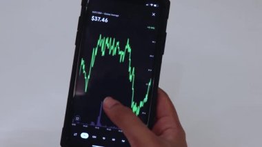 Woman looking through DOT charts on phone