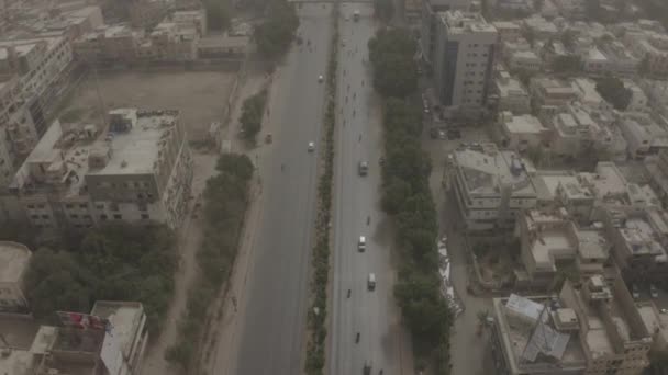 Top Widok Shahrah Faisal Road Karachi Płaskie Poruszanie Się Przodu — Wideo stockowe