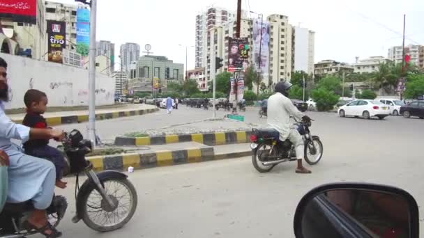 Intersection Karachi Car Window — Stock Video