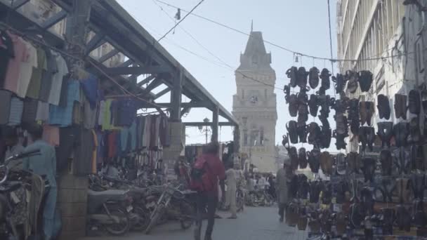 Стол Возле Императорского Рынка Карачи — стоковое видео