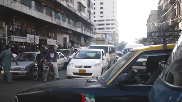 Taxi Tuk Tuk Las Calles Karachi — Vídeo de stock