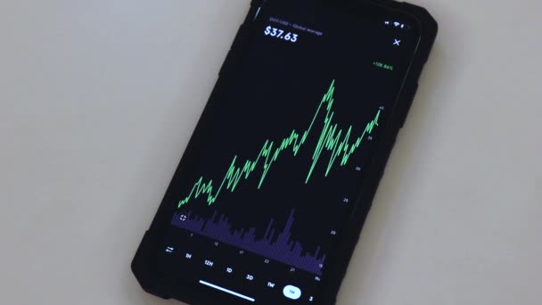 Dot Month Chart Black Phone Placed Table — Stock videók