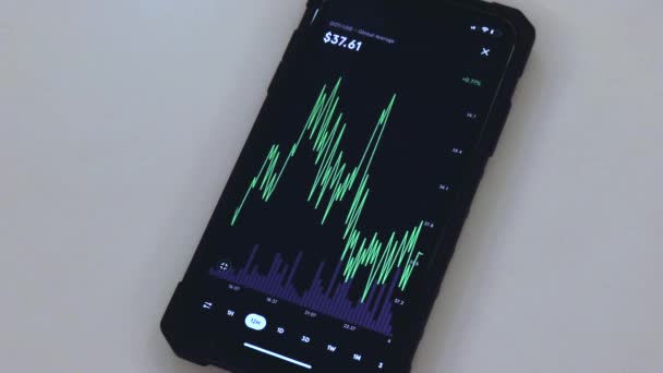 Dot Hour Chart Black Phone Placed Table — Stok video