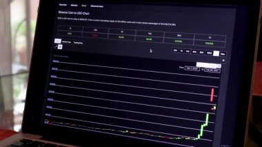 BNB to USDT chart on a laptop