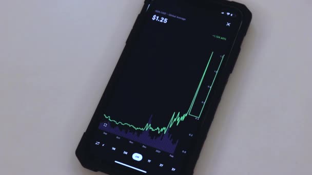Ada Months Chart Black Phone Placed Table — Stockvideo