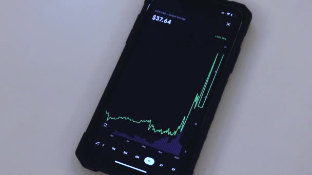 Dot Year Chart Black Phone Placed Table — Vídeo de stock