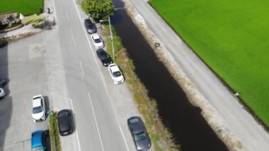  Malezya, Sekichan 'da Bir Çiftliğin Havadan Görünümü