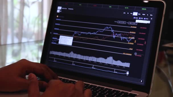 Woman Browsing Cypto Currency Charts — Wideo stockowe