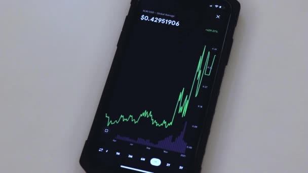 Xlm Year Chart Black Phone Placed Table — Stok video