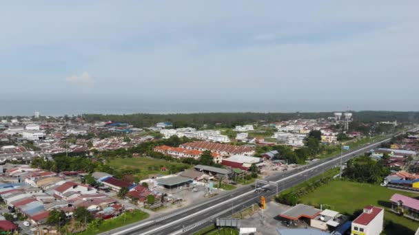 Aerial View Sekinchan Town Malaysia Dolly Left — Video Stock