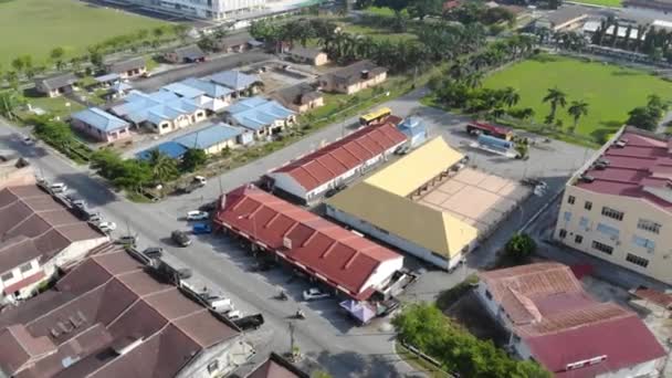 Aerial View Sekinchan Town Malaysia Day — Stockvideo
