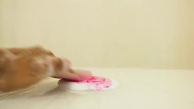 Color Dye Mixed White Slime Up-close - Pink