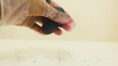 Color Dye Mixed White Slime Up-close - Black