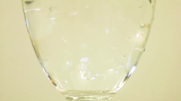 Color Dye Being Added Wine Glass Blueberry — Stock video