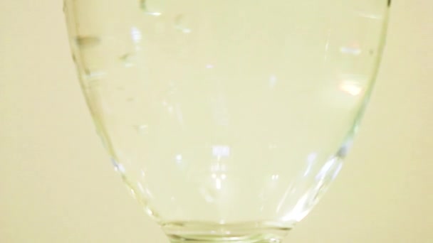 Color Dye Being Added Wine Glass Apple Green — Stockvideo