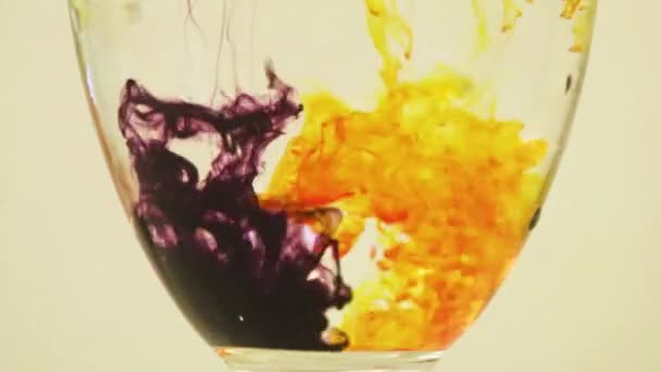Color Dyes Being Added Into Wine Glass - Yellow And Blueberry