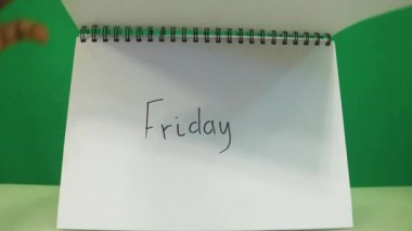 Haftanın Günleri Kağıda Yazıldı - Cuma