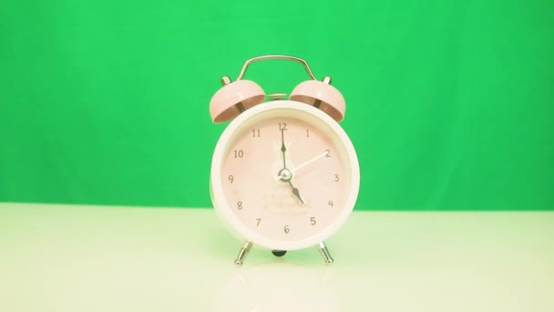 Classic Alarm Clock Hands Five Clock — Wideo stockowe