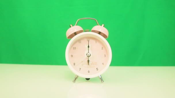 Classic Alarm Clock Hands Six Clock — стоковое видео