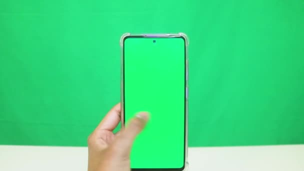 Green Screen Vertical Double Swipe Left Motion Long Stroke — Stockvideo