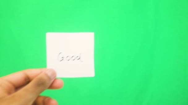 Palavra Escrita Num Cartão Branco Muito Bem — Vídeo de Stock