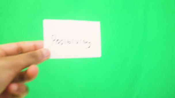 写在白卡上的字 积极的态度 — 图库视频影像