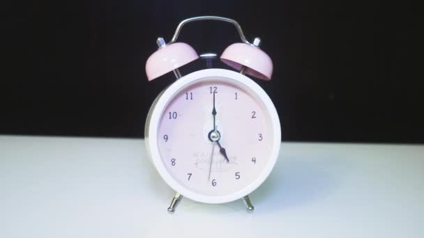 Classic Alarm Clock Hands Five Clock — Vídeos de Stock