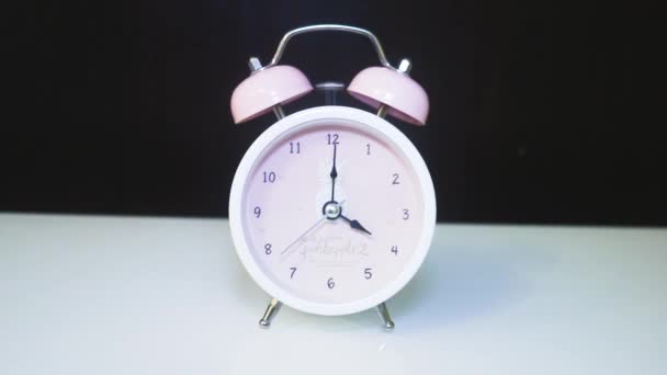 Classic Alarm Clock Hands Four Clock — Vídeo de Stock