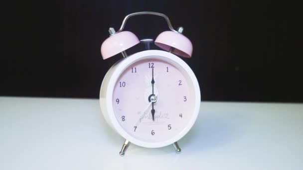 Classic Alarm Clock Hands Six Clock — Stockvideo