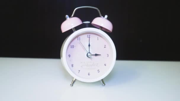 Classic Alarm Clock Hands Three Clock — Wideo stockowe