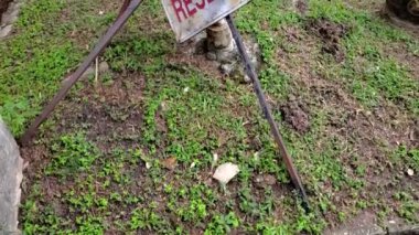 Park Alanında Yerde Eski İşaretler Var
